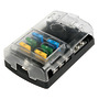 Fuse holder box with transparent snap cover, made of polycarbonate title=